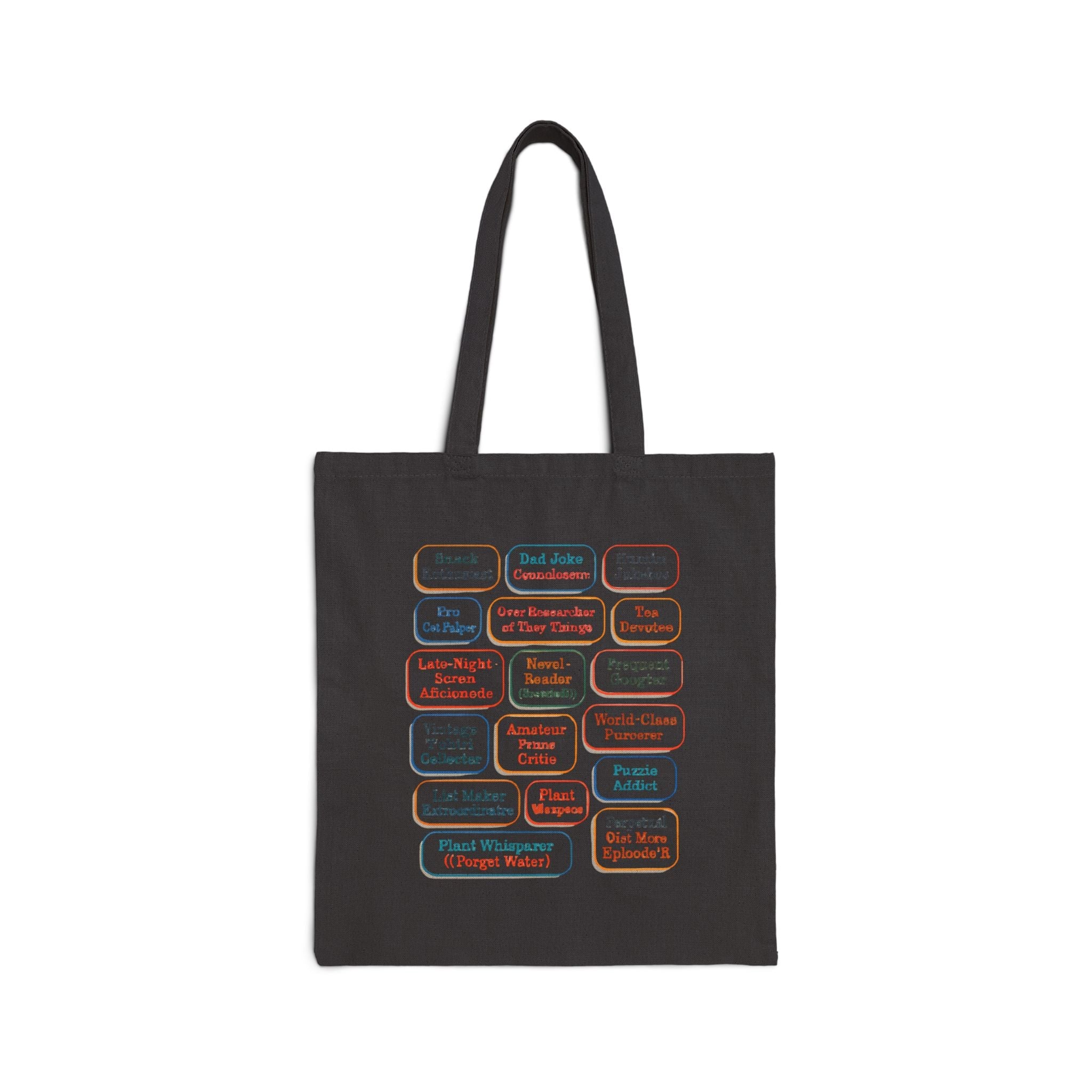 Canvas Tote Bag — Retro Speech Bubble Affirmations Design Printify