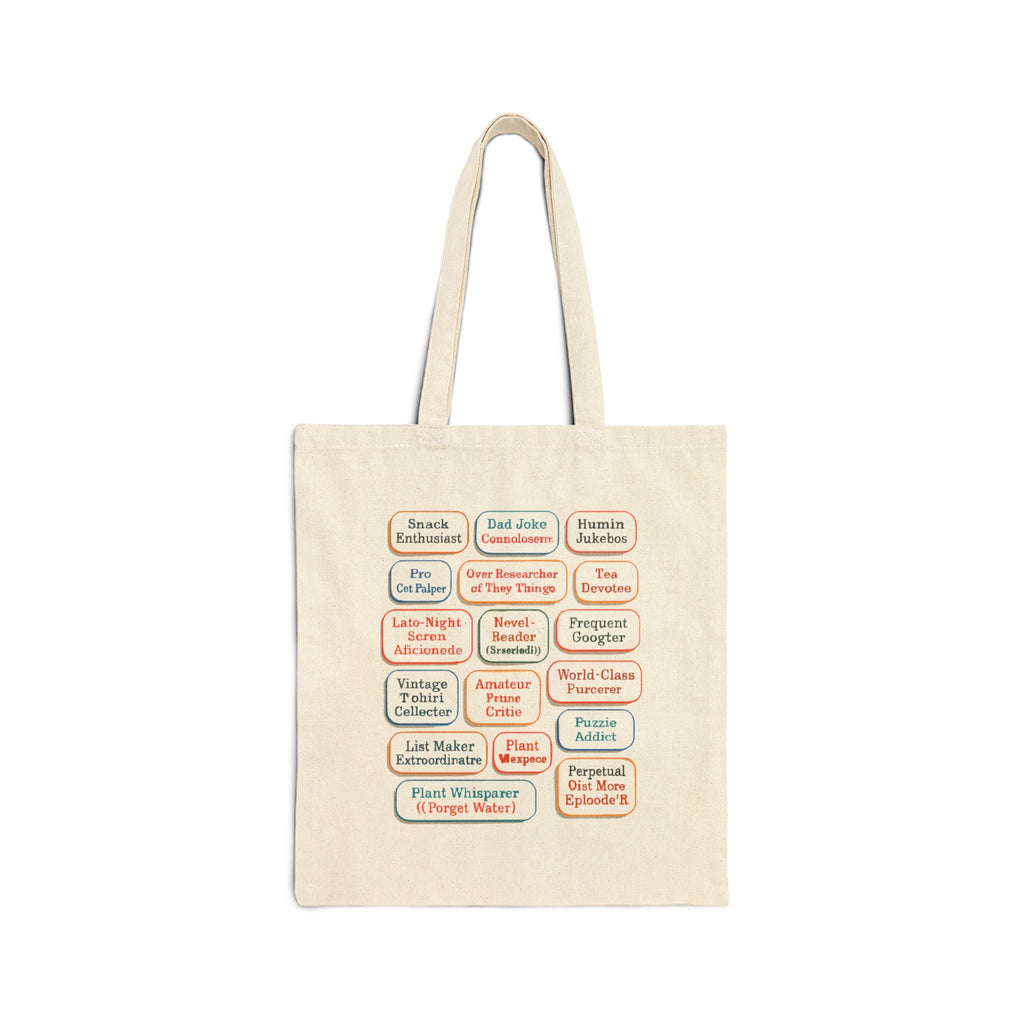 Canvas Tote Bag — Retro Speech Bubble Affirmations Design Printify