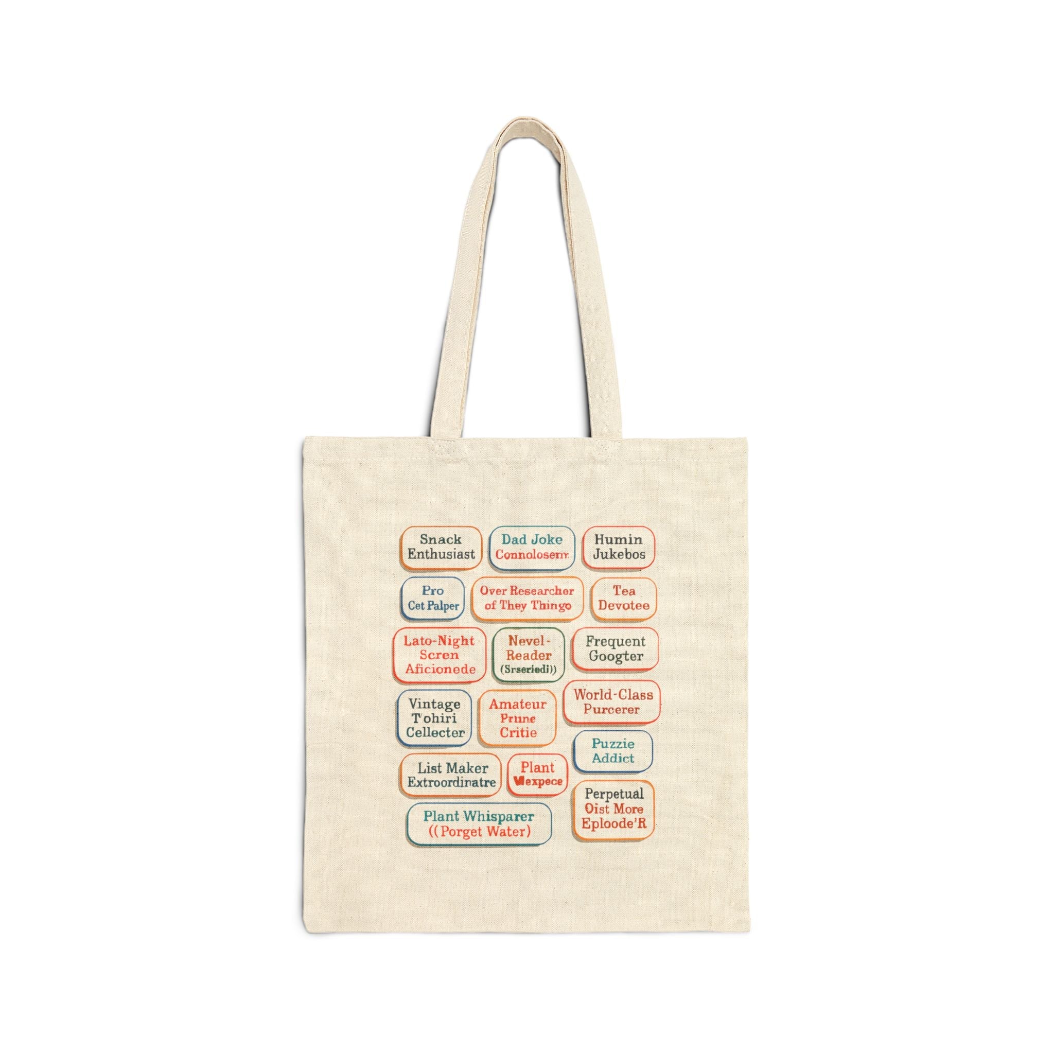 Canvas Tote Bag — Retro Speech Bubble Affirmations Design Printify